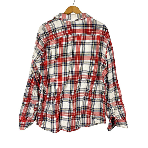 Sonoma Flannel Shirt XL Button Down Plaid Tartan Check White Red Black Mens - Picture 5 of 8